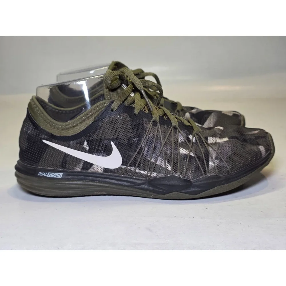 Nike Train Dual Fusion Hit Women's Shoes Size 7.5 Camo‎ Green Running Sneakers